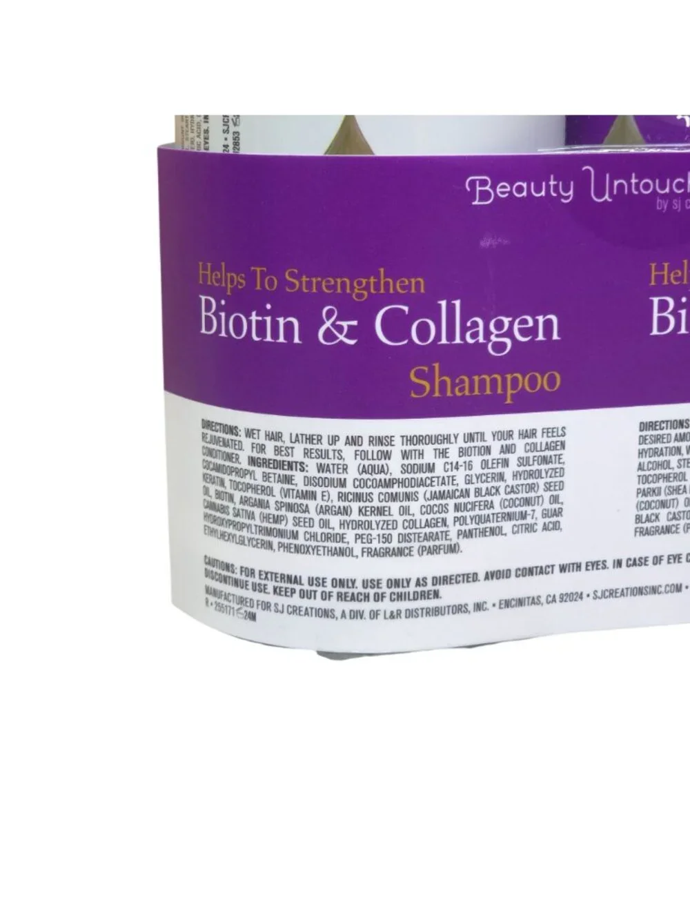 Beauty Untouched Biotin Collagen Shampoo & Conditioner Strengthening JUMBO SIZE